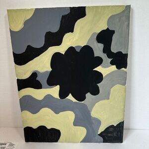 Hand-painted beautiful squiggly blotched abstract neutral gouache painting